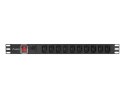 LISTWA ZASILAJĄCA RACK PDU 19" LANBERG 1U 10A 10X IEC C13 2M CZARNA C14