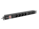 LISTWA ZASILAJĄCA RACK PDU 19" LANBERG 1U 10A 4X 230V PL 4X IEC C13 2M CZARNA C14