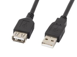 PRZEDŁUŻACZ USB-A M/F 2.0 5M CZARNY LANBERG