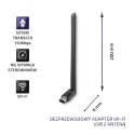 Qoltec Adapter Wi-Fi USB z anteną bezprzewodowy