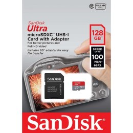 SanDisk Ultra microSDXC 128GB 100MB/s A1 + Adapter SD