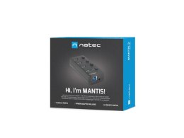 HUB USB 3.0 NATEC MANTIS 2 4-PORTY Z WŁĄCZNIKIEM+ZASILACZ