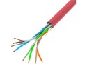 KABEL LAN UTP KAT.5E 305M DRUT CU CZERWONY FLUKE PASSED LANBERG