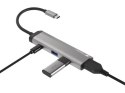 MULTIPORT ADAPTER NATEC FOWLER SLIM USB-C 4W1 HUB ->USB 3.0 2X, HDMI 4K, USB-C PD