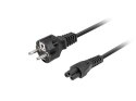 KABEL ZASILAJĄCY LAPTOP (MIKI) CEE 7/7->IEC 320 C5 1.8M VDE PROSTY CZARNY LANBERG