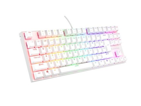 KLAWIATURA DLA GRACZY GENESIS THOR 303 TKL US BIAŁA RGB MECHANICZNA SILENT SWITCH HOT SWAP