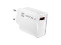 ŁADOWARKA SIECIOWA NATEC RIBERA 1X USB-A 18W BIAŁA