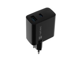 ŁADOWARKA SIECIOWA NATEC RIBERA GAN 1X USB-A + 1X USB-C 45W CZARNA