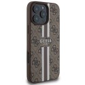 Etui Guess 4G Printed Stripes MagSafe na iPhone 16 Pro Max - brązowe