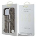 Etui Guess 4G Printed Stripes MagSafe na iPhone 16 Pro Max - brązowe