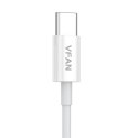 Kabel USB do USB-C VFAN X03, 3A, 1m (biały)