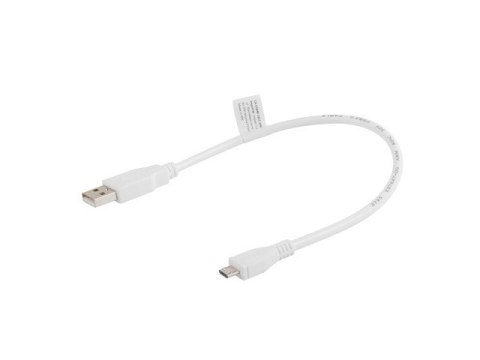 LANBERG Kabel USB 2.0 micro AM-MBM5P 0.3M biały