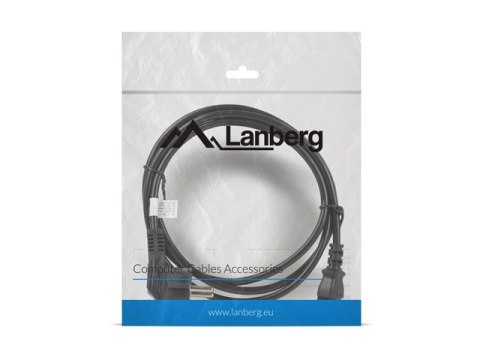 LANBERG Kabel zasilający CEE 7/7 - IEC 320 C13 VDE 1.8M czarny