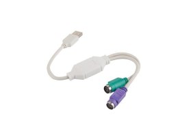 LANBERG Adapter USB -> PS/2 x2 biały