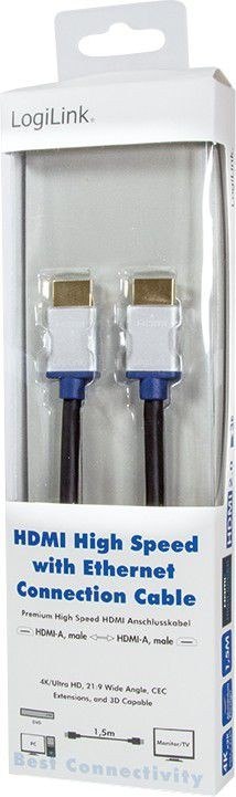 LogiLink Kabel Premium HDMI 2.0 4K, długość 1,5m