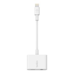 Belkin Adapter przejsciówka Lightning do miniJack/Lightning 0,15m biały