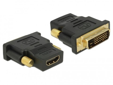 Delock Adapter DVI-D(M)(2 4+1)-HDMI(F) czarny