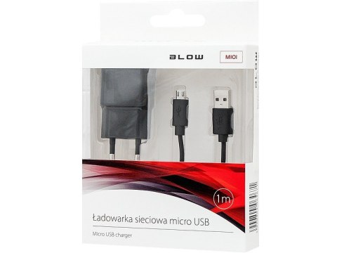 BLOW Ładowarka z gniazdem USB 2,1A + kabel microUSB