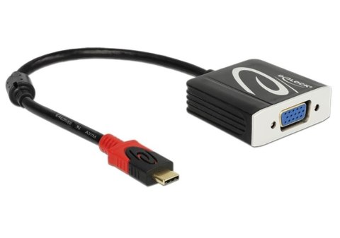 Delock Adapter USB-C -> VGA M/F Thunderbolt 3 Czarny