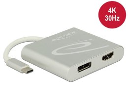 Delock Rozdzielacz USB-C -> HDMI + DisplayPort czarny