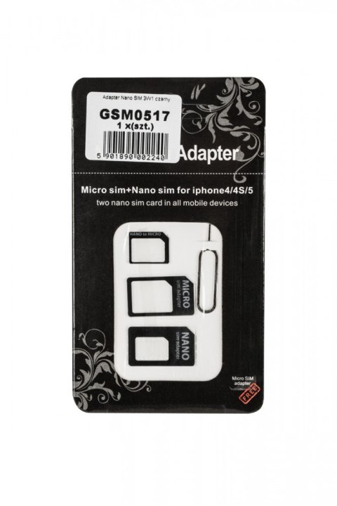 M-LIFE ADAPTER NANO SIM 3W1 CZARNY