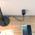 AUKEY PA-TA01 Black uniwersalny podróżny adapter sieciowy 2xUSB+1xUSB C | 7.8A | pasuje w 150 krajach