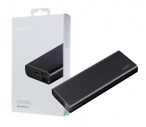 AUKEY PB-AT20 Black ultraszybki aluminiowy Power Bank | 20100 mAh | 3xUSB | 5.4A | Quick Charge 3.0 | kabel micro USB