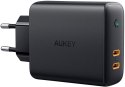 AUKEY PA-D5 GaN ładowarka sieciowa 2xUSB C Power Delivery 3.0 63W 6A Dynamic Detect