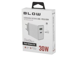 BLOW Ładowarka sieciowa z gniazdem USB+USB-C 30W