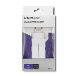 Qoltec Ładowarka GaN FAST 65W | 5-20V | 2.25-3.25 | USB | USB typ C PD