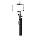 Selfie stick WC12YDS teleskopowy tripod 1.3m ze stopu aluminium z podwójną lampą i uchwytem na telefon - czarny