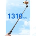 Selfie stick WC1Y2S teleskopowy tripod 1.3m ze stopu aluminium z uchwytem na telefon - czarny