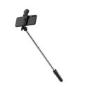 Selfie stick WH1YXS teleskopowy tripod 1m z okrągłą lampą i uchwytem na telefon - czarny