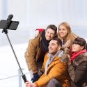 Selfie stick WR1YXS teleskopowy tripod 0.71m z okrągłą lampą - czarny