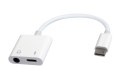 Adapter audio mini Jack żeński 3.5mm i USB-C męski do USB-CM biały Gembird