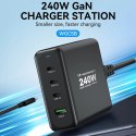 Ładowarka sieciowa GaN Wozinsky WGCSB 240W USB-A / 3 x USB-C - czarna