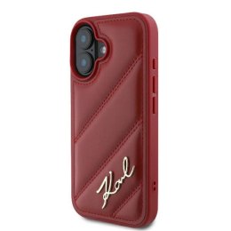 Etui Karl Lagerfeld Diagonal Quilted Script na iPhone 16 - czerwone