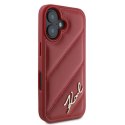 Etui Karl Lagerfeld Diagonal Quilted Script na iPhone 16 - czerwone