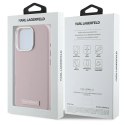 Etui Karl Lagerfeld FW Metal Plate MagSafe na iPhone 16 Pro Max - różowe