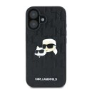 Etui Karl Lagerfeld Monogram Karl & Choupette Head Pin na iPhone 16 Plus - czarne