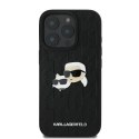 Etui Karl Lagerfeld Monogram Karl & Choupette Head Pin na iPhone 16 Pro Max - czarne\