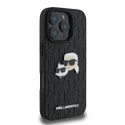 Etui Karl Lagerfeld Monogram Karl & Choupette Head Pin na iPhone 16 Pro Max - czarne\