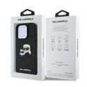 Etui Karl Lagerfeld Monogram Karl & Choupette Head Pin na iPhone 16 Pro Max - czarne\