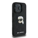 Etui Karl Lagerfeld Monogram Karl Head Pin na iPhone 16 Pro 6.3" czarne