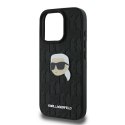 Etui Karl Lagerfeld Monogram Karl Head Pin na iPhone 16 Pro 6.3" czarne