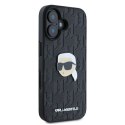 Etui Karl Lagerfeld Monogram Karl Head Pin na iPhone 16 - czarne