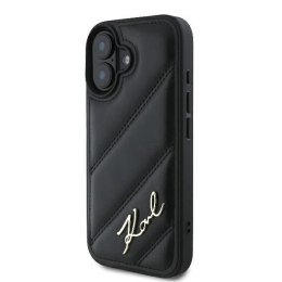 Etui Karl Lagerfeld Quilted Signature na iPhone 16 Plus - czarne