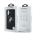 Etui Karl Lagerfeld Silicone Karl&Choupette Heads Ring MagSafe na iPhone 16 Plus - czarne