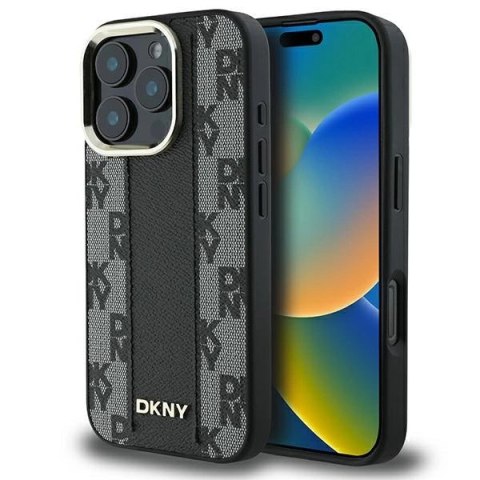 Etui DKNY Checkered Pattern Magsafe na iPhone 16 Pro Max - czarne