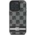 Etui DKNY Checkered Pattern & Printed Stripes na iPhone 16 Pro Max - czarne